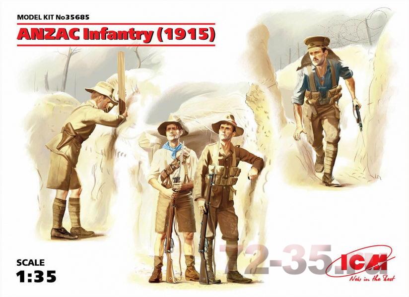 Пехота АНЗАК 1915г, 4 фигуры