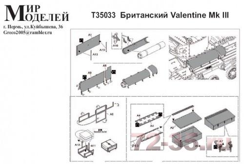 Фототравление для Британского така Valentine Mk III