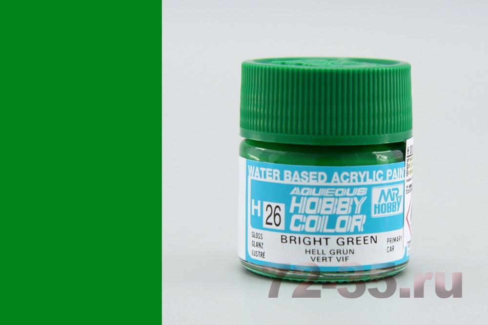 Краска Mr. Hobby H26 (ярко-зеленая / BRIGHT GREEN)